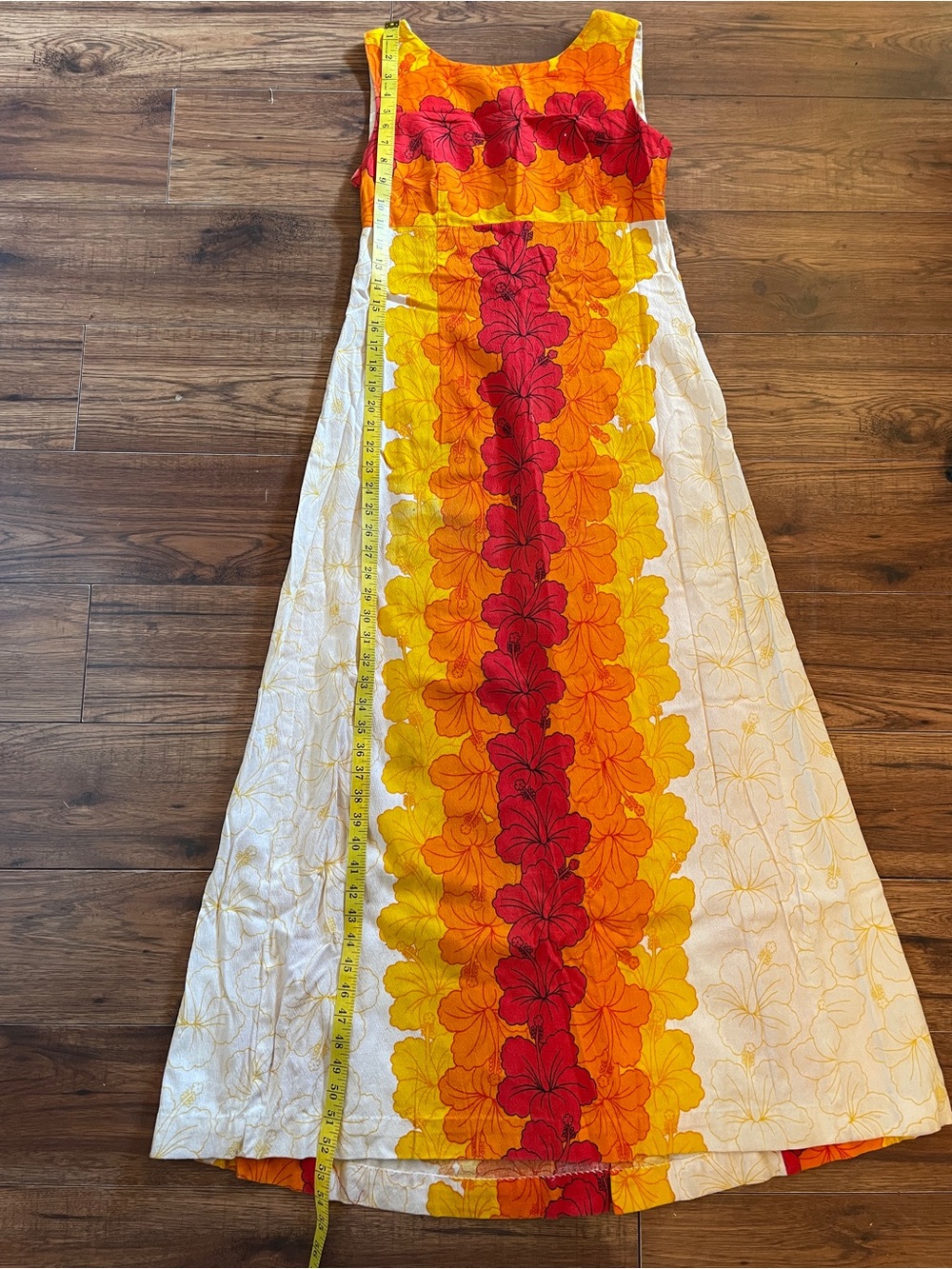 Maika Sleeveless Maxi Dress in Red, Orange, Yellow & White
